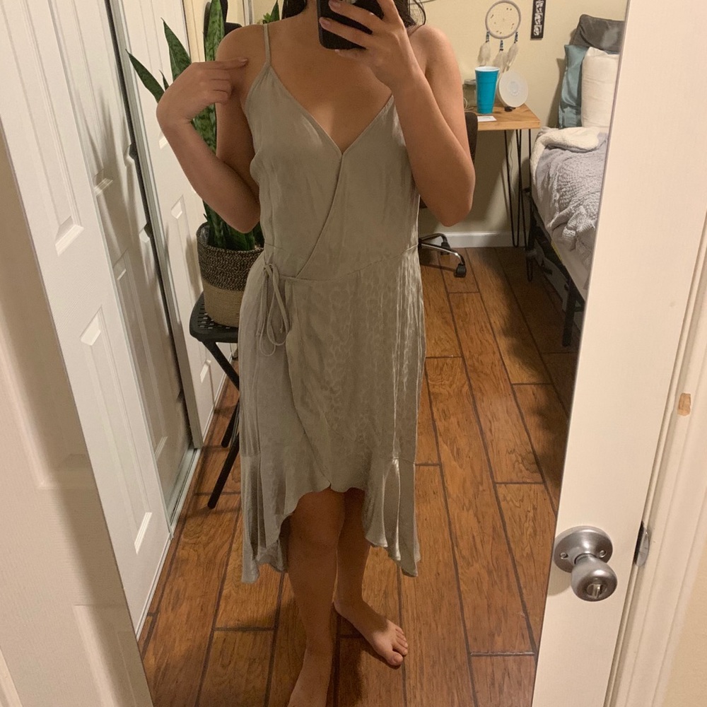 NWT Silver leopard Abercrombie slip dress